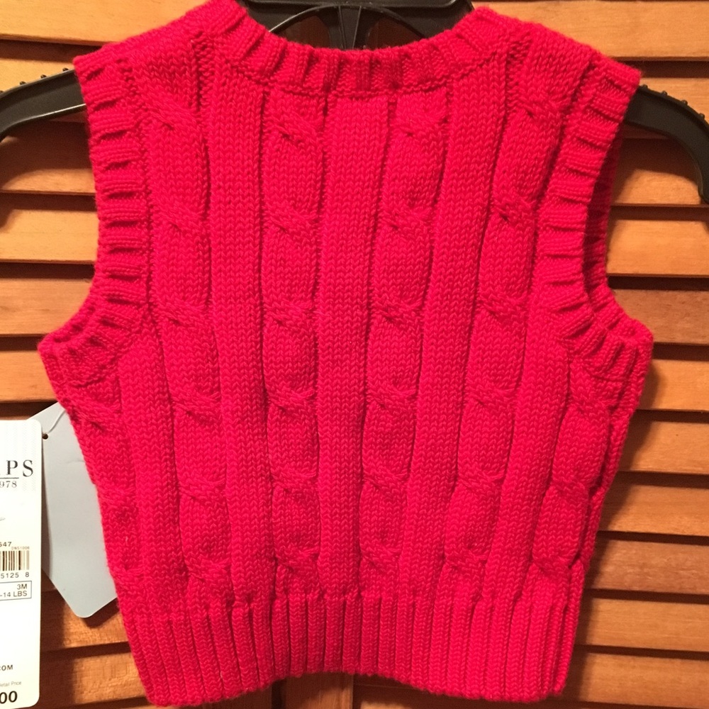 Chaps Newborn Collection Red Vest - Picture 5 of 6